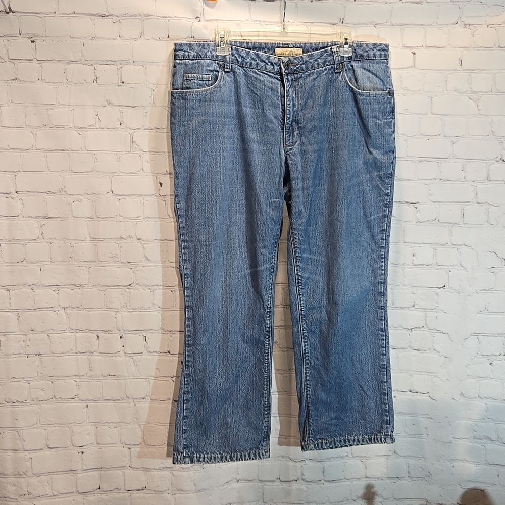 Natural Reflections Women's Fleece Lined Straight Leg Jeans - Light Blue